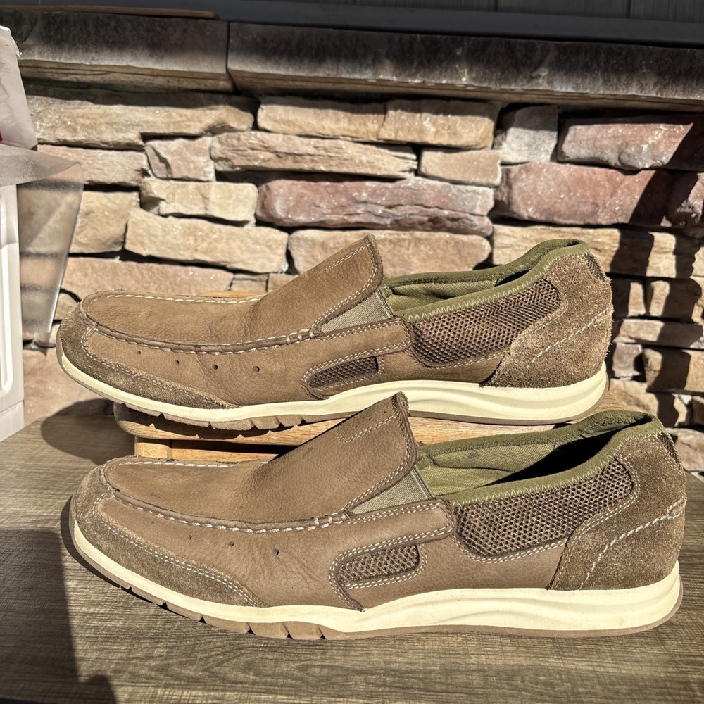 Clarks Mens Loafers 14 M Brown Suede Leather Slip On Comfort Casual Shoes - Picture 7 of 12